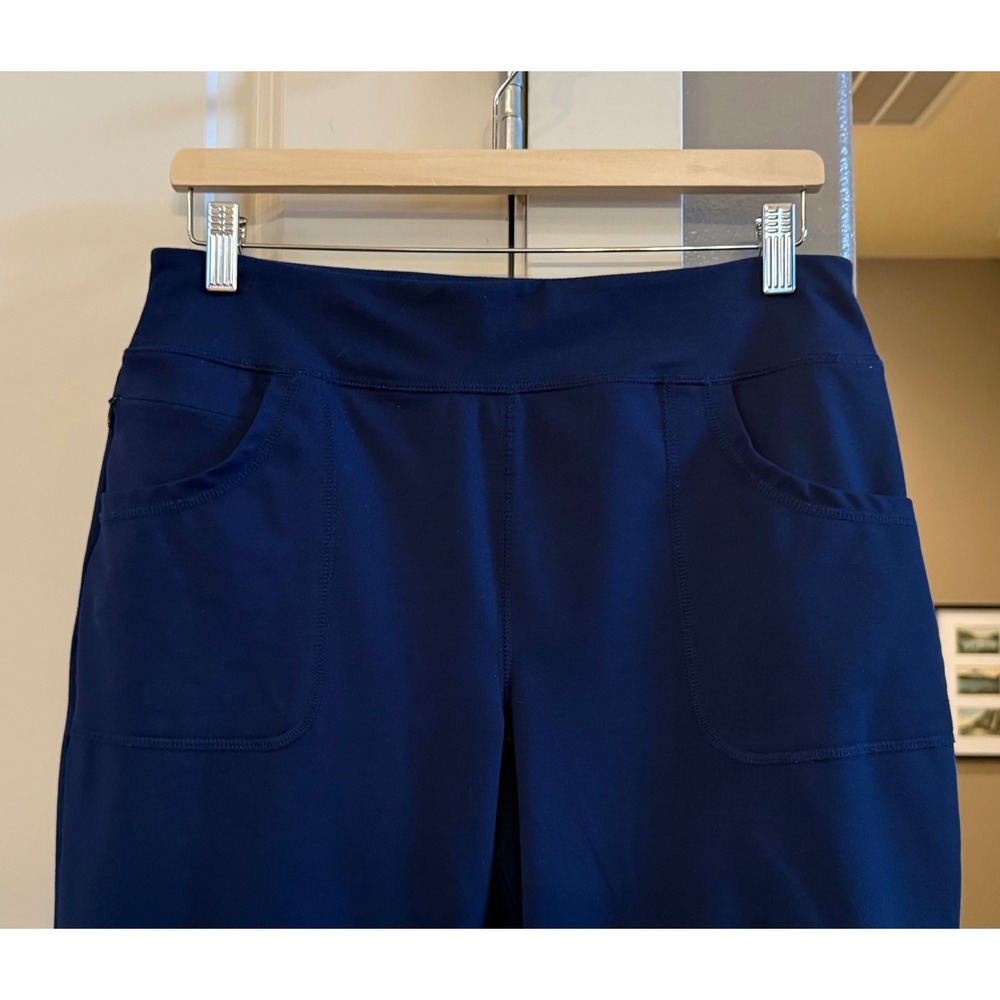 Lands' End Women's Navy Blue Casual Knit M/T (Medium Tall) Straight Leg Pants - Picture 2 of 7